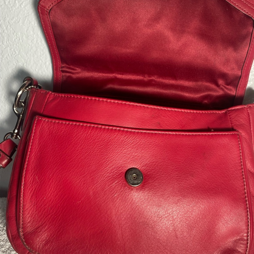 Coach Red Wine Taylor leather mini flap crossbody - Picture 8 of 12